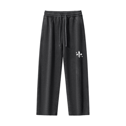 Unisex Frayed Enzyme Washed Fleece Sweatpants – Dark Harvest Drop | Ljiljan Atletika