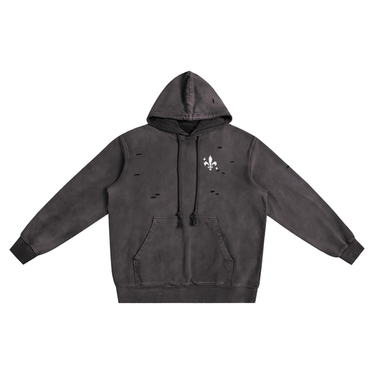 Unisex Distressed Vintage Wash Hoodie – Dark Harvest Drop | Ljiljan Atletika