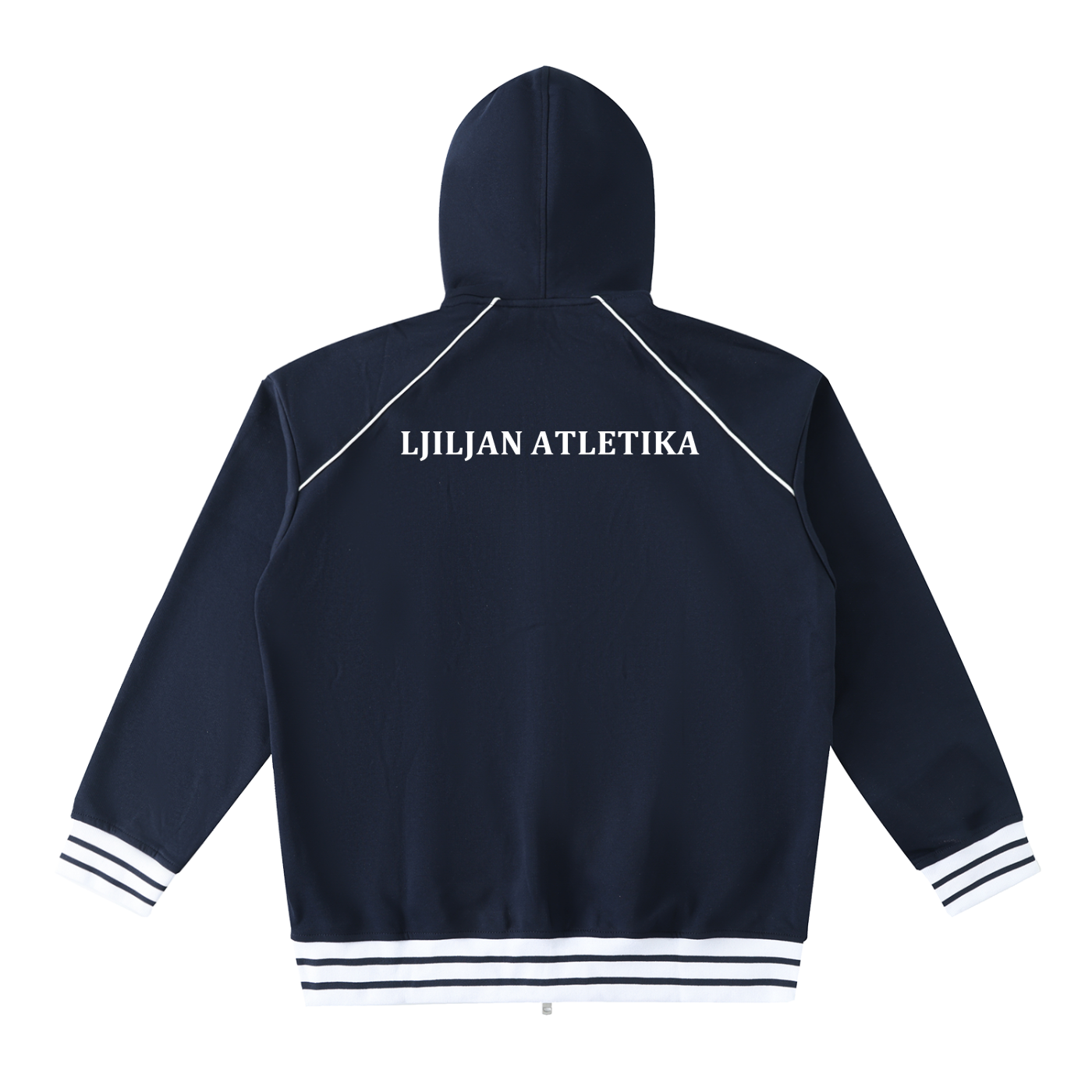 Unisex Striped Trim Zip-Up Hoodie (Multi-Color) | Ljiljan Atletika