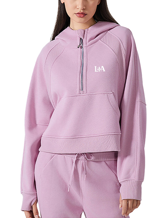Women’s Cropped Half-Zip Hoodie (Multi-Color) | Ljiljan Atletika