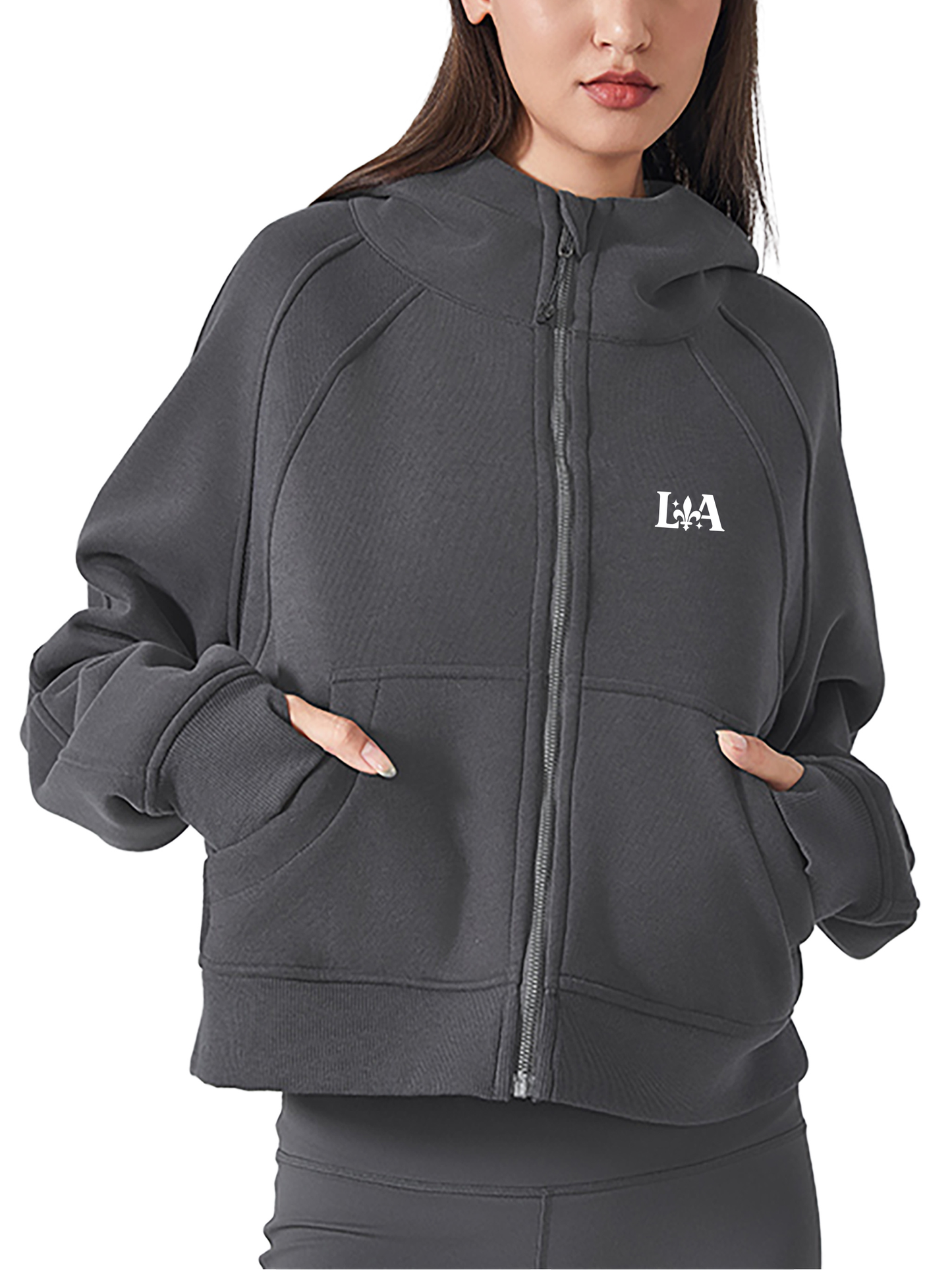 Women’s Cropped Zip-Through Hoodie (Multi-Color) | Ljiljan Atletika
